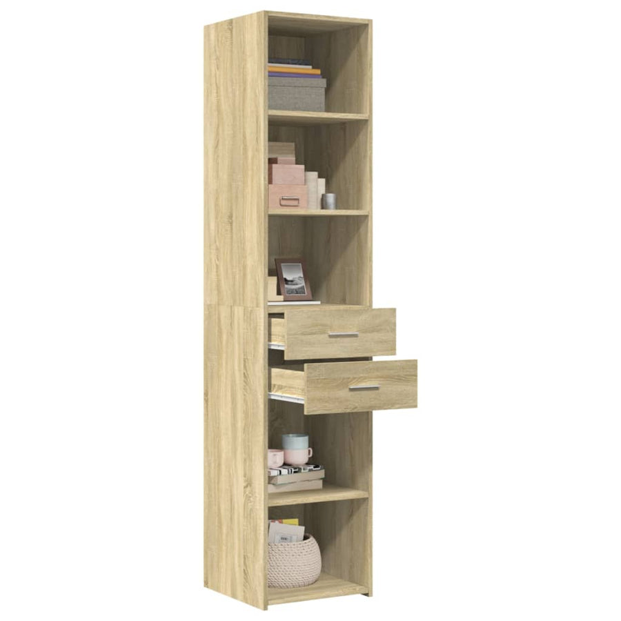 Hoge kast 40x42,5x185 cm bewerkt hout sonoma eikenkleurig