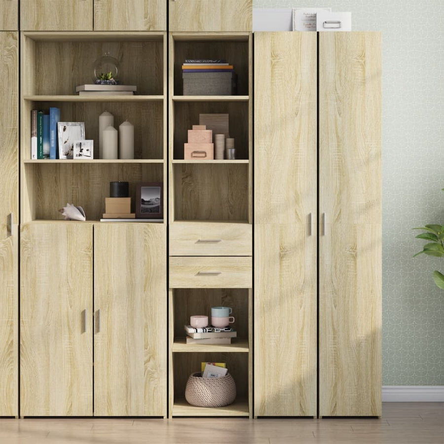 Hoge kast 40x42,5x185 cm bewerkt hout sonoma eikenkleurig