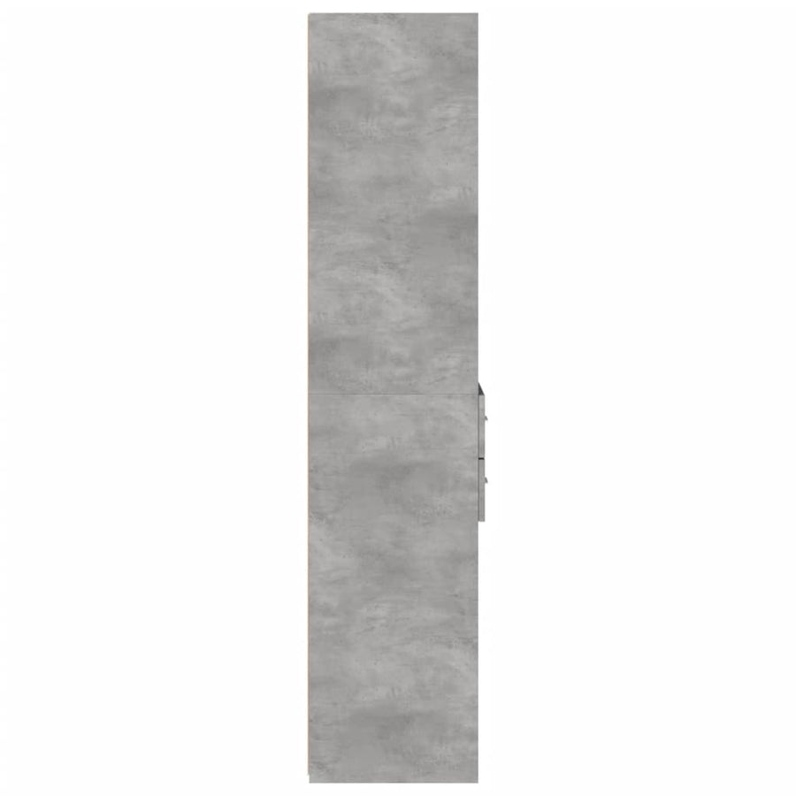 Hoge kast 40x42,5x185 cm bewerkt hout betongrijs