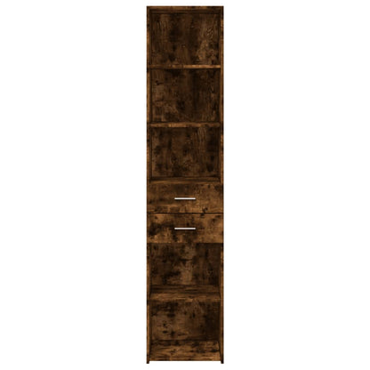 Hoge kast 40x42,5x185 cm bewerkt hout gerookt eikenkleurig