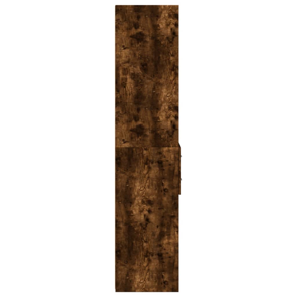 Hoge kast 40x42,5x185 cm bewerkt hout gerookt eikenkleurig