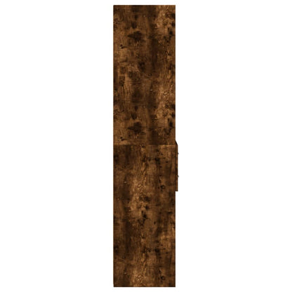 Hoge kast 40x42,5x185 cm bewerkt hout gerookt eikenkleurig