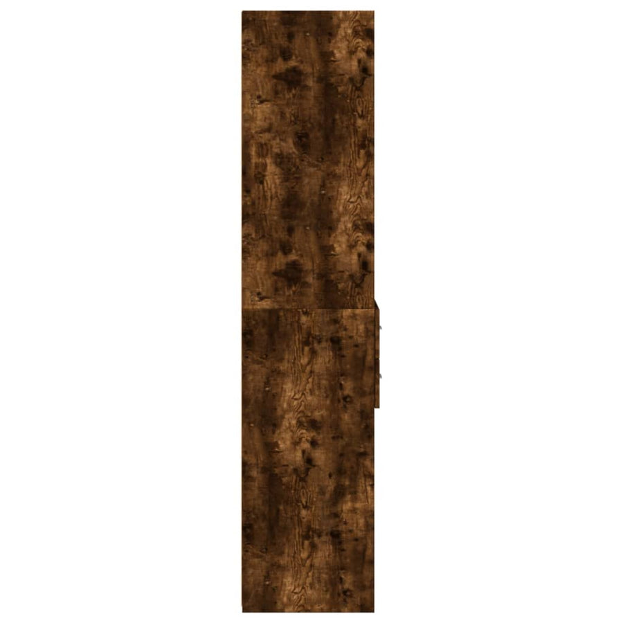 Hoge kast 40x42,5x185 cm bewerkt hout gerookt eikenkleurig