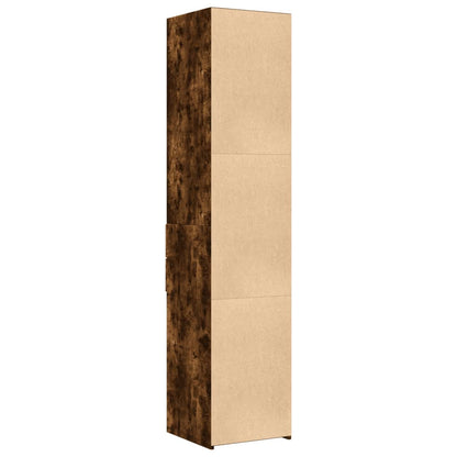 Hoge kast 40x42,5x185 cm bewerkt hout gerookt eikenkleurig