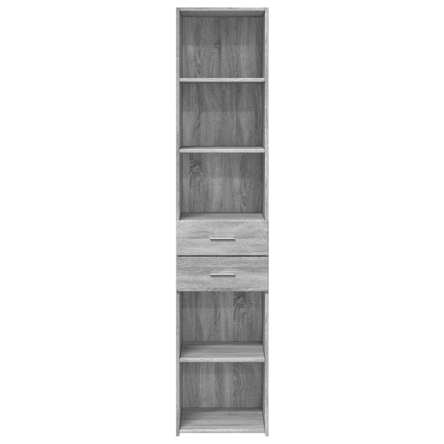 Hoge kast 40x42,5x185 cm bewerkt hout grijs sonoma eikenkleur