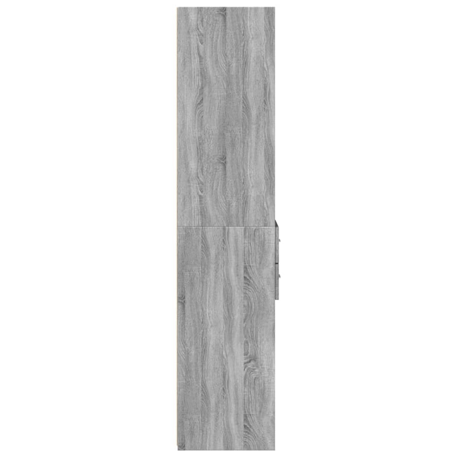 Hoge kast 40x42,5x185 cm bewerkt hout grijs sonoma eikenkleur