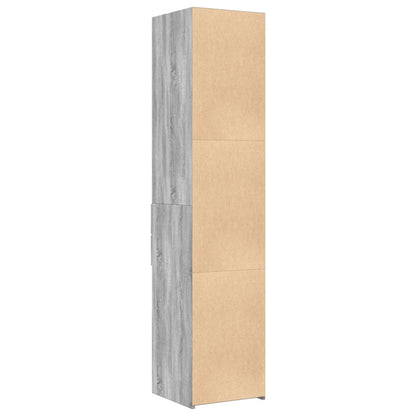 Hoge kast 40x42,5x185 cm bewerkt hout grijs sonoma eikenkleur