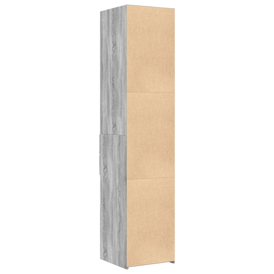 Hoge kast 40x42,5x185 cm bewerkt hout grijs sonoma eikenkleur