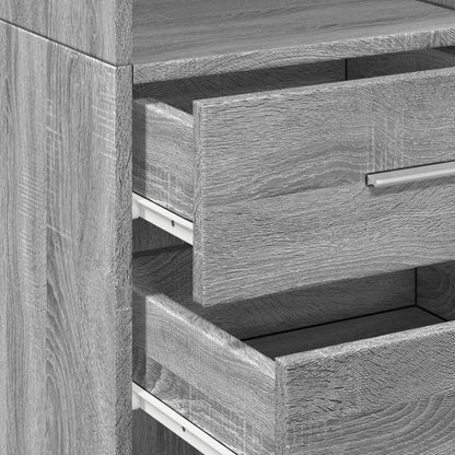 Hoge kast 40x42,5x185 cm bewerkt hout grijs sonoma eikenkleur