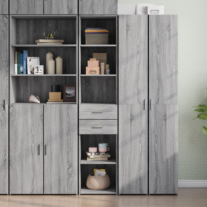 Hoge kast 40x42,5x185 cm bewerkt hout grijs sonoma eikenkleur