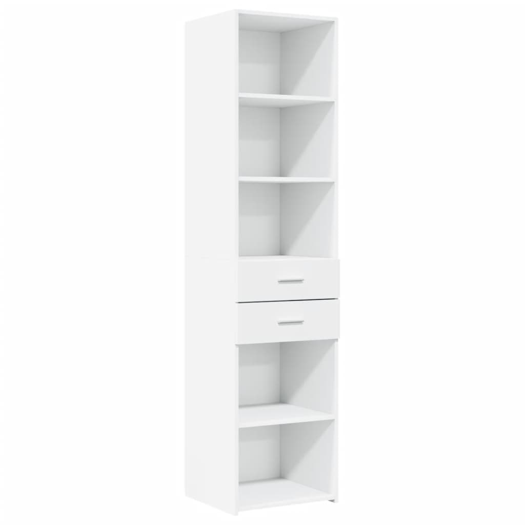 Hoge kast 45x42,5x185 cm bewerkt hout wit