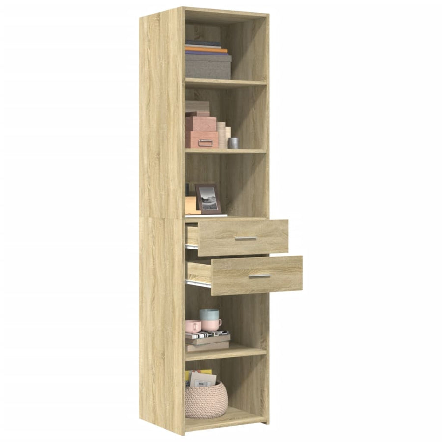 Hoge kast 45x42,5x185 cm bewerkt hout sonoma eikenkleurig