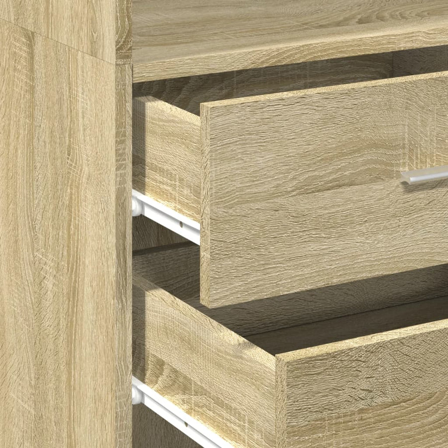 Hoge kast 45x42,5x185 cm bewerkt hout sonoma eikenkleurig