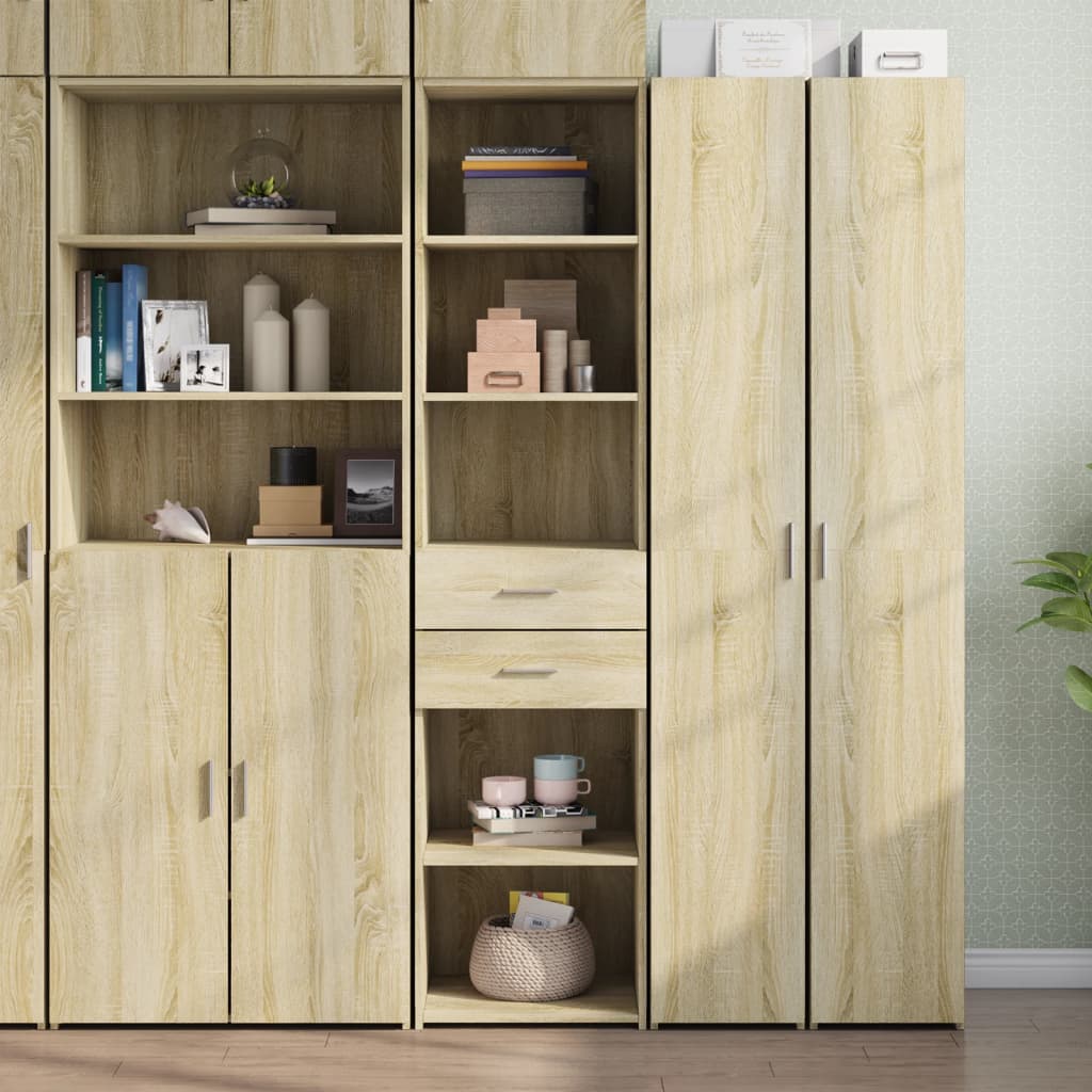 Hoge kast 45x42,5x185 cm bewerkt hout sonoma eikenkleurig