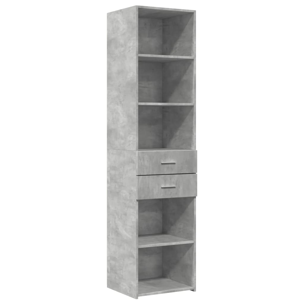 Hoge kast 45x42,5x185 cm bewerkt hout betongrijs