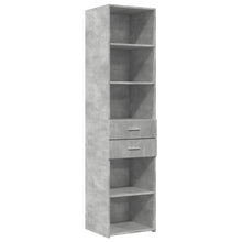 Hoge kast 45x42,5x185 cm bewerkt hout betongrijs