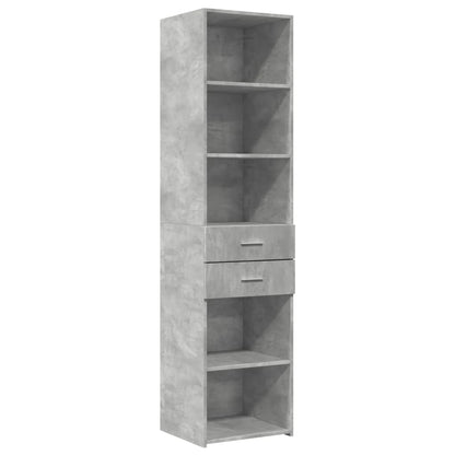 Hoge kast 45x42,5x185 cm bewerkt hout betongrijs