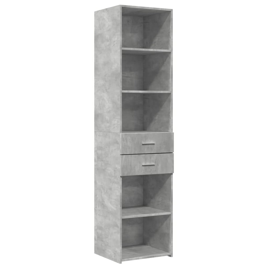 Hoge kast 45x42,5x185 cm bewerkt hout betongrijs