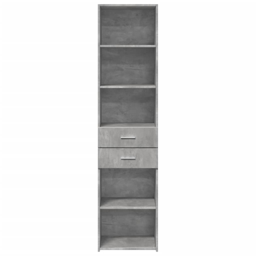 Hoge kast 45x42,5x185 cm bewerkt hout betongrijs
