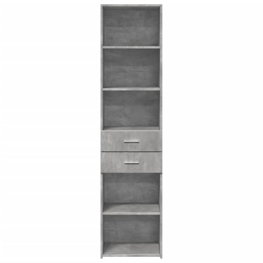 Hoge kast 45x42,5x185 cm bewerkt hout betongrijs