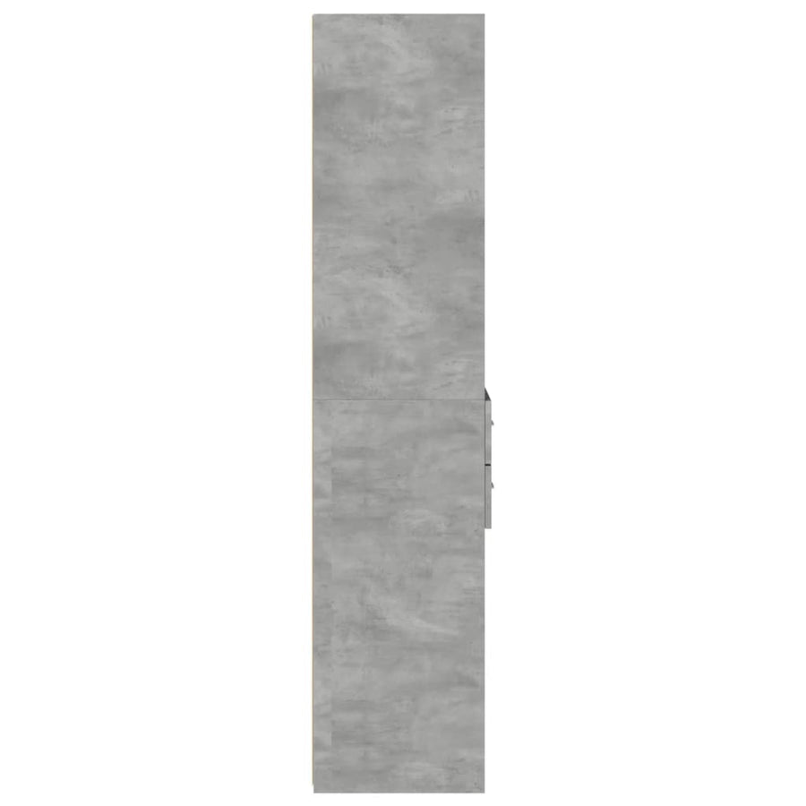 Hoge kast 45x42,5x185 cm bewerkt hout betongrijs