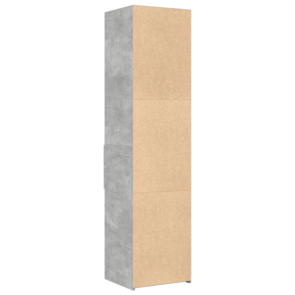 Hoge kast 45x42,5x185 cm bewerkt hout betongrijs