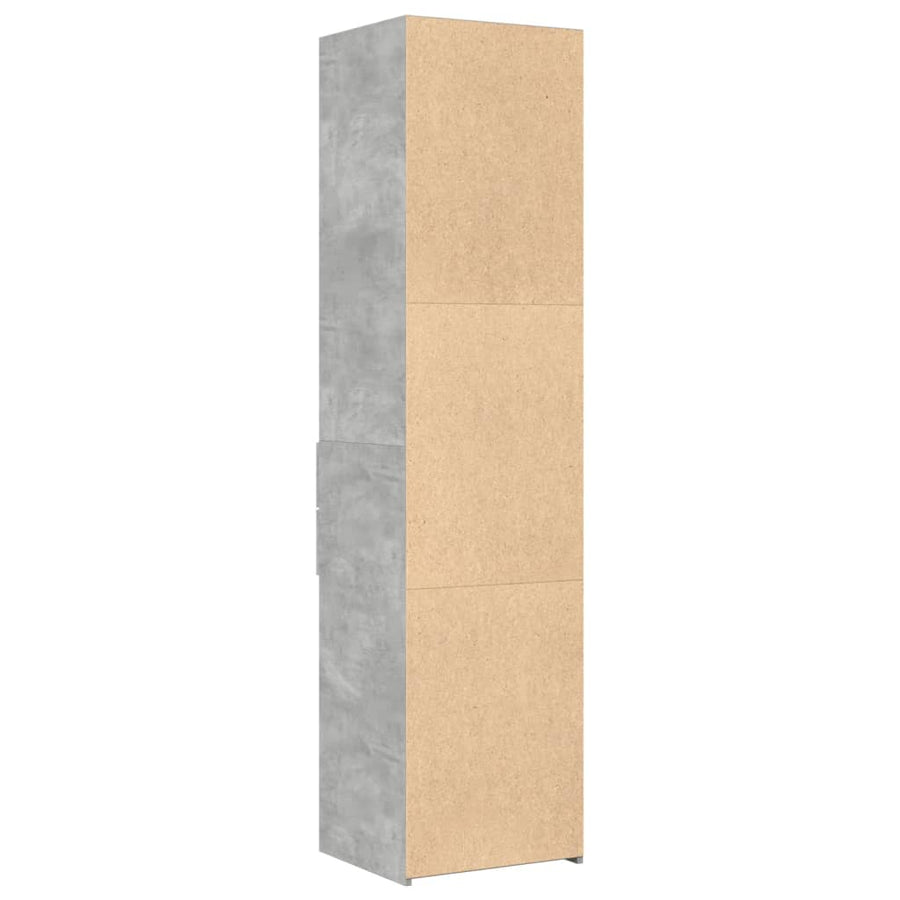 Hoge kast 45x42,5x185 cm bewerkt hout betongrijs