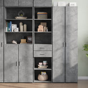 Hoge kast 45x42,5x185 cm bewerkt hout betongrijs