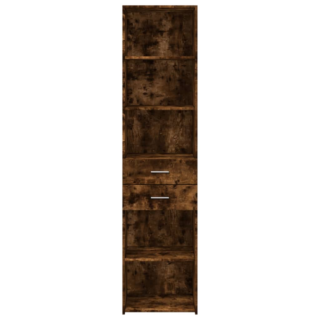 Hoge kast 45x42,5x185 cm bewerkt hout gerookt eikenkleurig