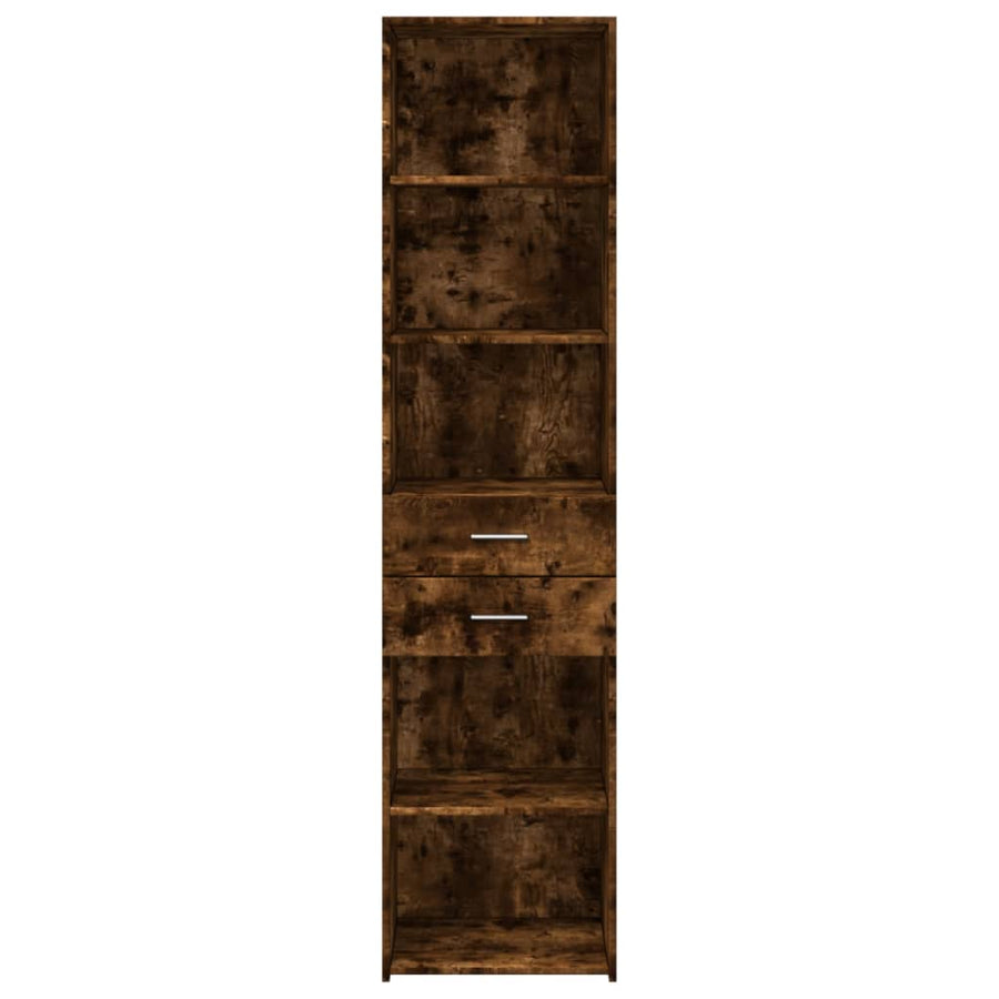 Hoge kast 45x42,5x185 cm bewerkt hout gerookt eikenkleurig