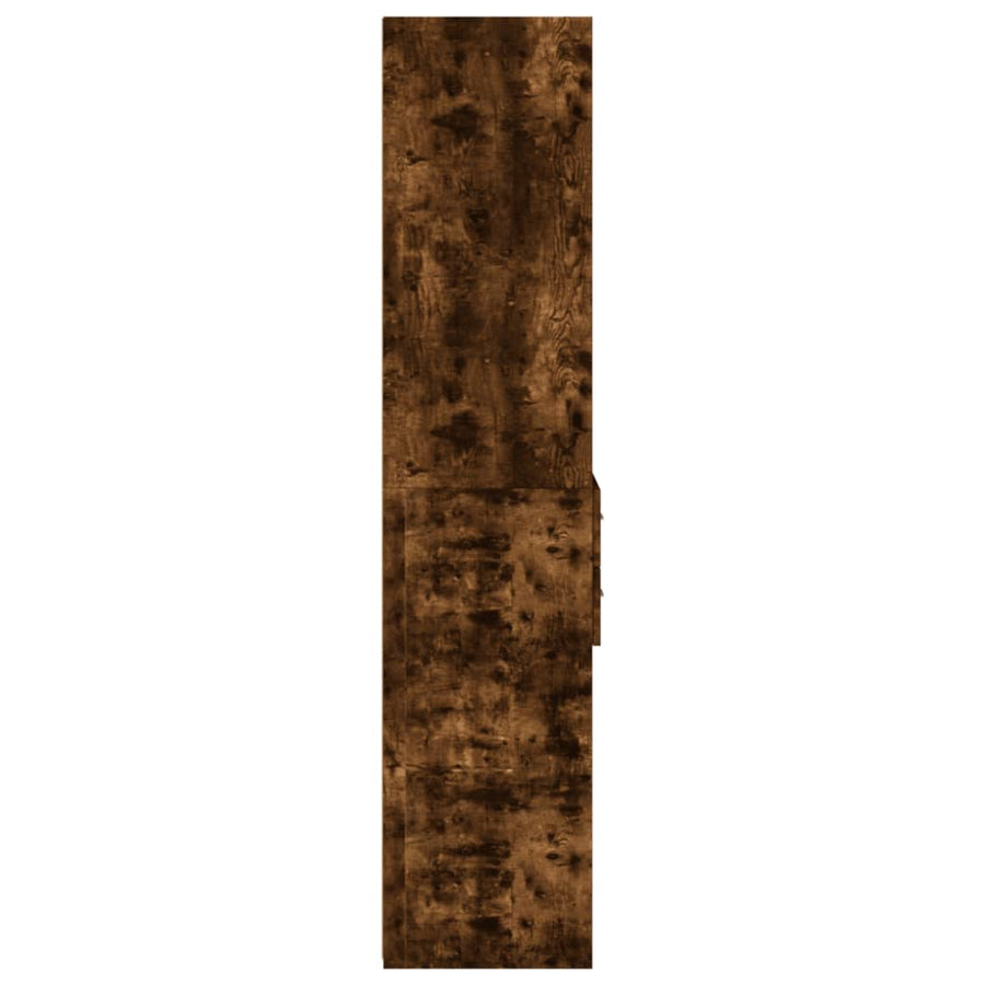 Hoge kast 45x42,5x185 cm bewerkt hout gerookt eikenkleurig