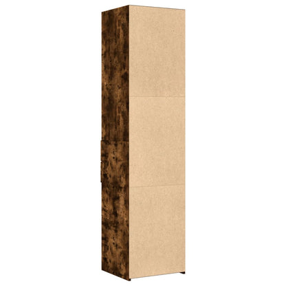 Hoge kast 45x42,5x185 cm bewerkt hout gerookt eikenkleurig