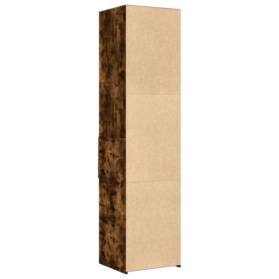 Hoge kast 45x42,5x185 cm bewerkt hout gerookt eikenkleurig