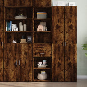 Hoge kast 45x42,5x185 cm bewerkt hout gerookt eiken