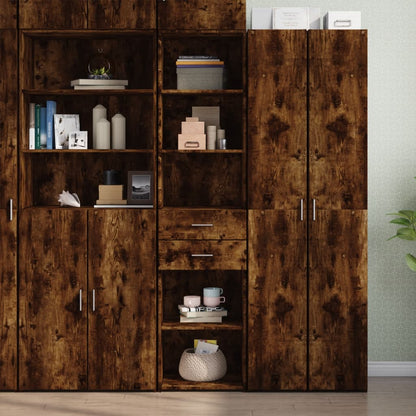 Hoge kast 45x42,5x185 cm bewerkt hout gerookt eikenkleurig