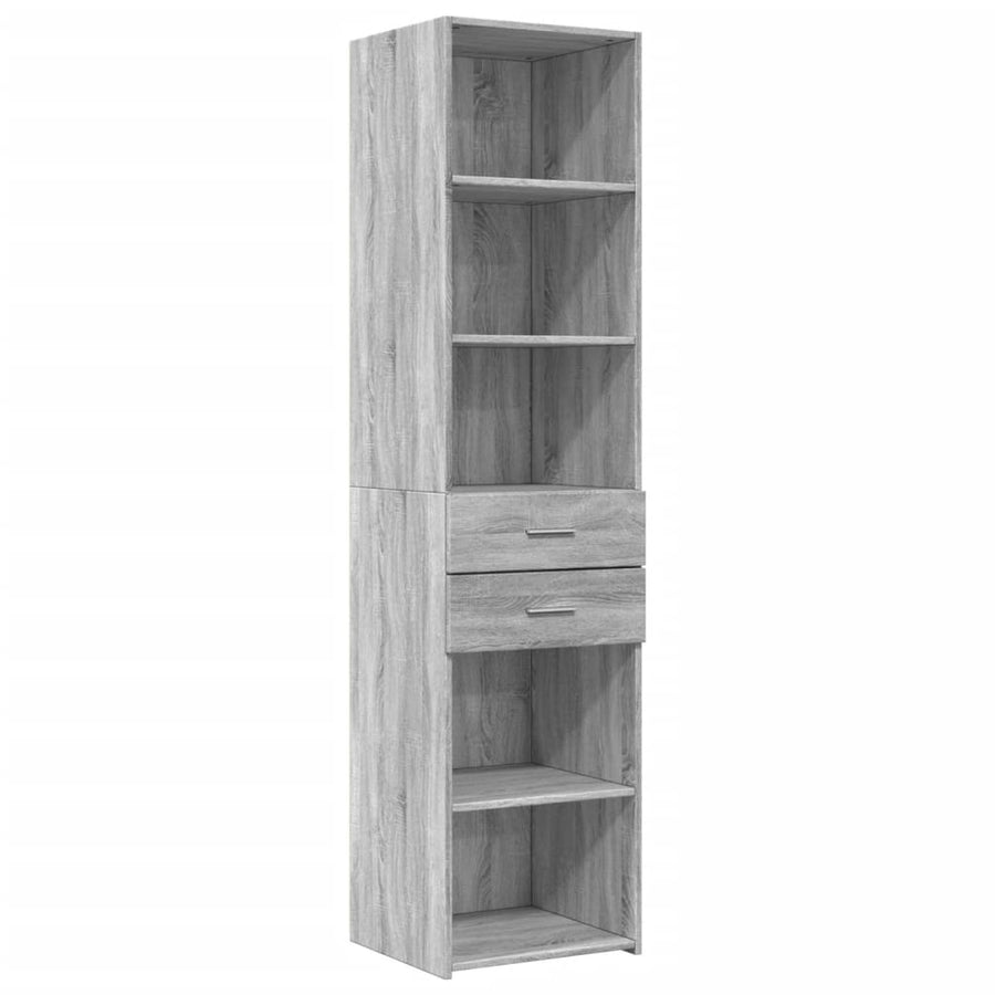 Hoge kast 45x42,5x185 cm bewerkt hout grijs sonoma eikenkleurig