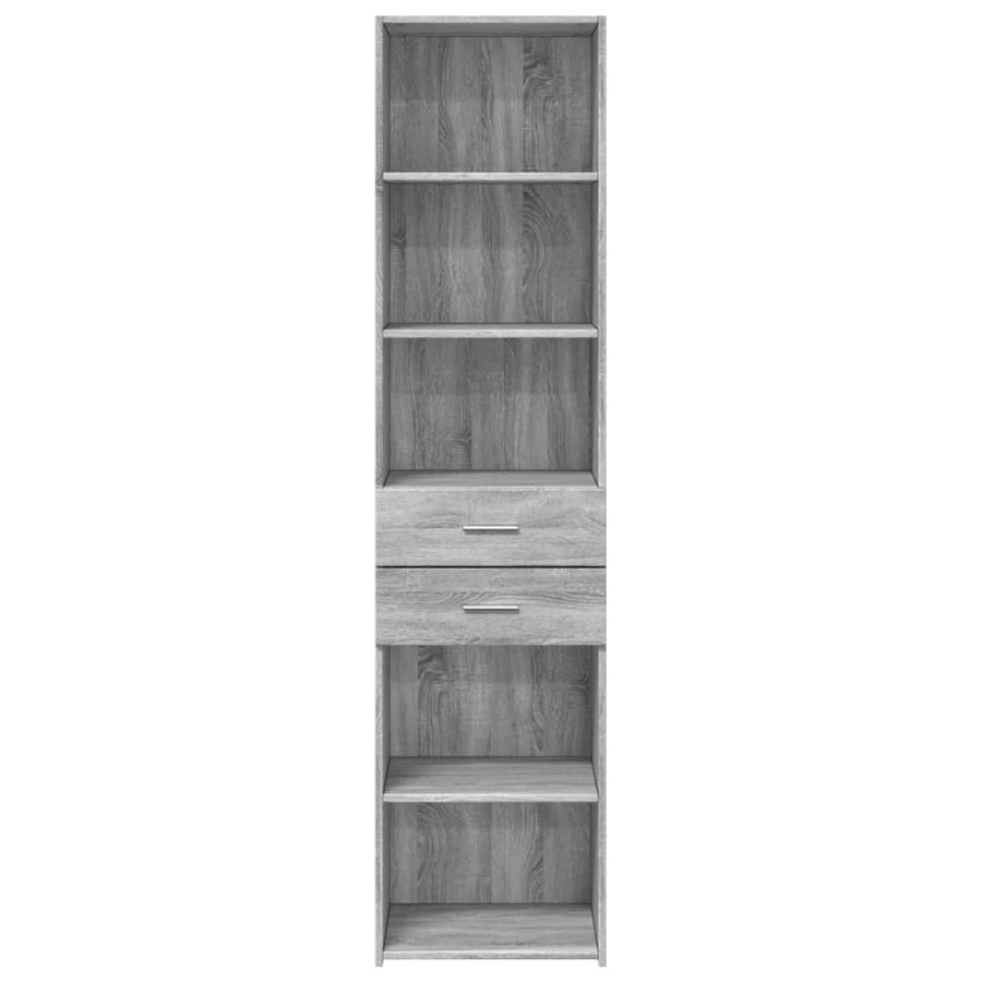 Hoge kast 45x42,5x185 cm bewerkt hout grijs sonoma eikenkleurig