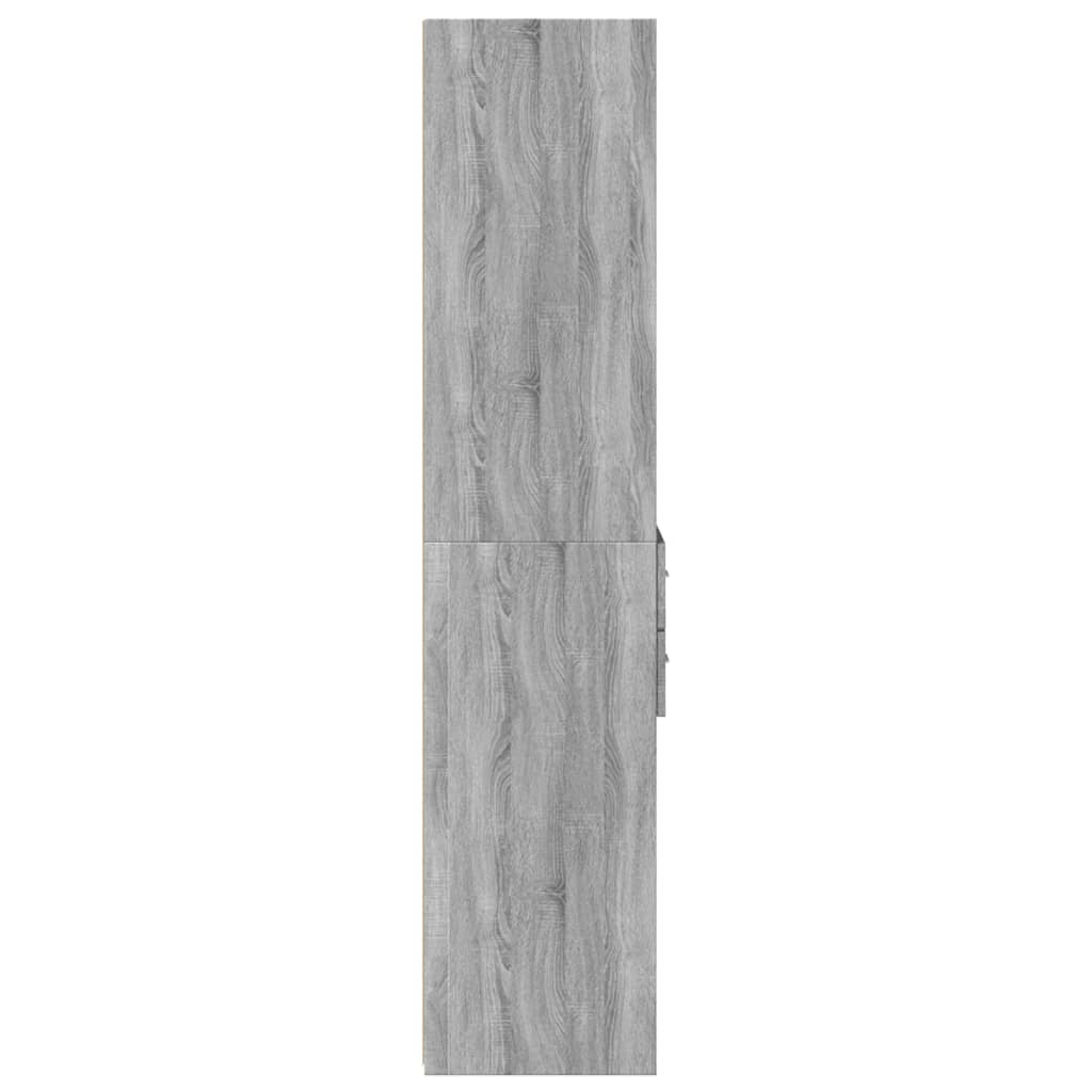Hoge kast 45x42,5x185 cm bewerkt hout grijs sonoma eikenkleurig
