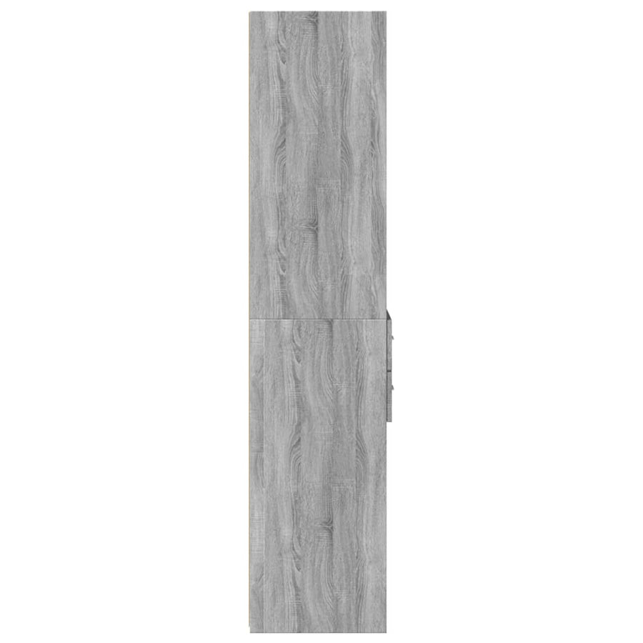 Hoge kast 45x42,5x185 cm bewerkt hout grijs sonoma eikenkleurig