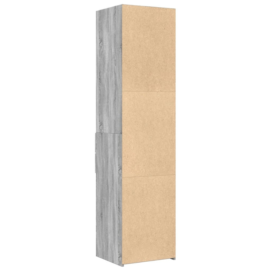 Hoge kast 45x42,5x185 cm bewerkt hout grijs sonoma eikenkleurig