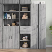 Hoge kast 45x42,5x185 cm bewerkt hout grijs