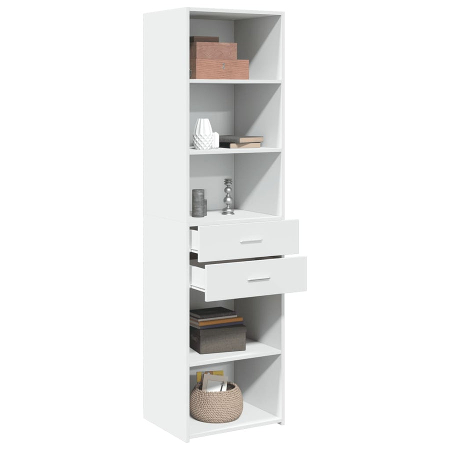 Hoge Kast 50X42,5X185 Cm Bewerkt Hout Wit