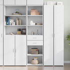 Tall cabinet 50x42.5x185 cm carved wood white