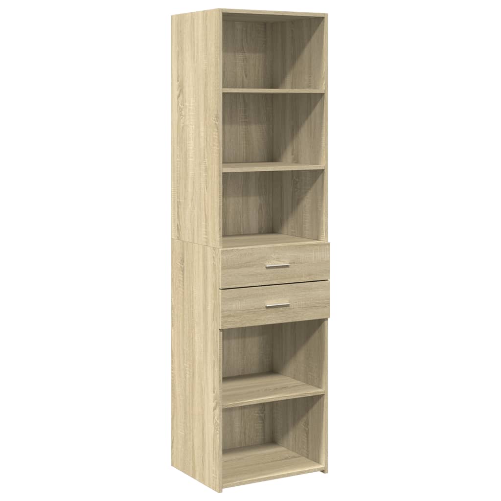 Hoge kast 50x42,5x185 cm bewerkt hout sonoma eikenkleurig