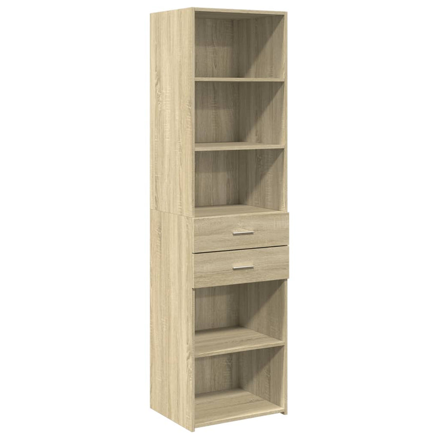Hoge kast 50x42,5x185 cm bewerkt hout sonoma eikenkleurig