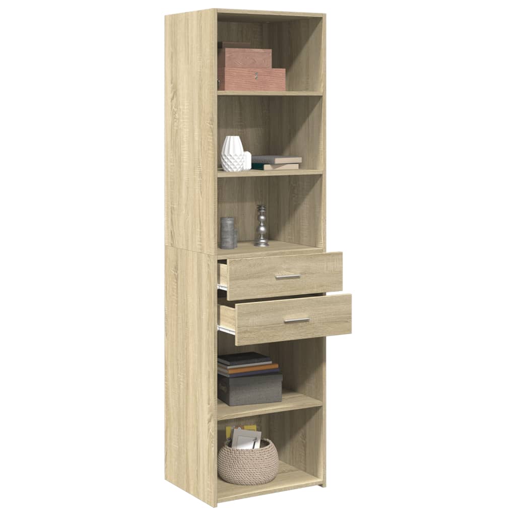 Hoge kast 50x42,5x185 cm bewerkt hout sonoma eikenkleurig