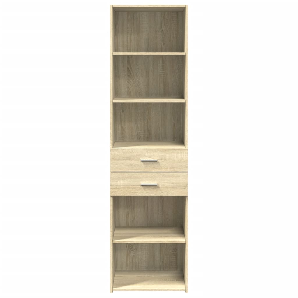 Hoge kast 50x42,5x185 cm bewerkt hout sonoma eikenkleurig