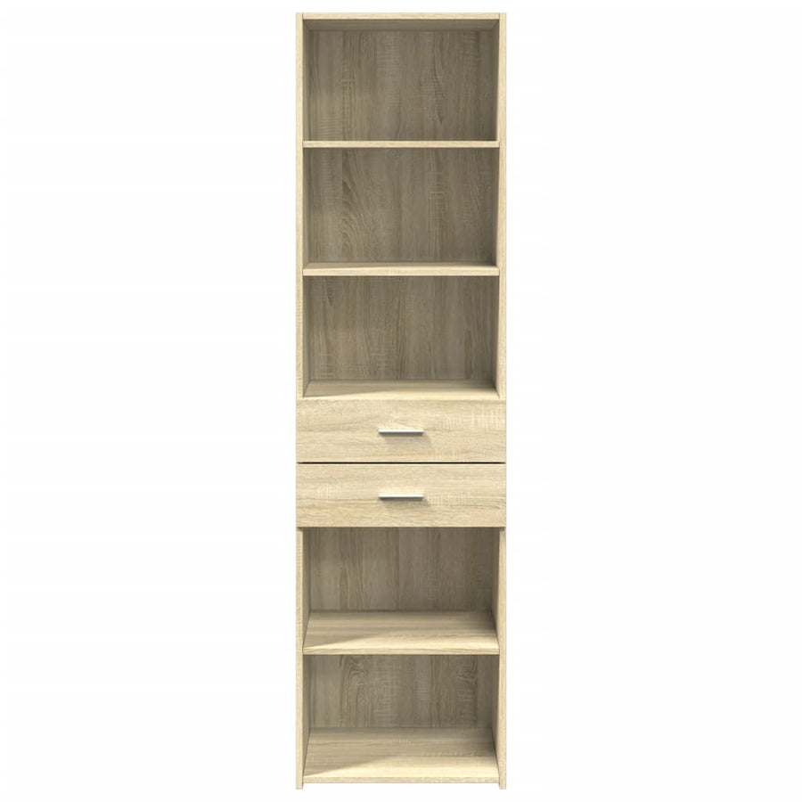 Hoge kast 50x42,5x185 cm bewerkt hout sonoma eikenkleurig