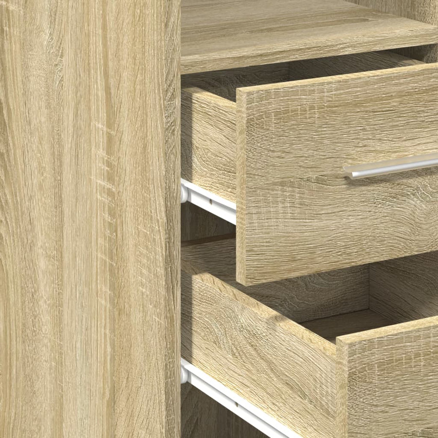 Hoge kast 50x42,5x185 cm bewerkt hout sonoma eikenkleurig