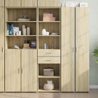 Hoge kast 50x42,5x185 cm bewerkt hout sonoma eiken